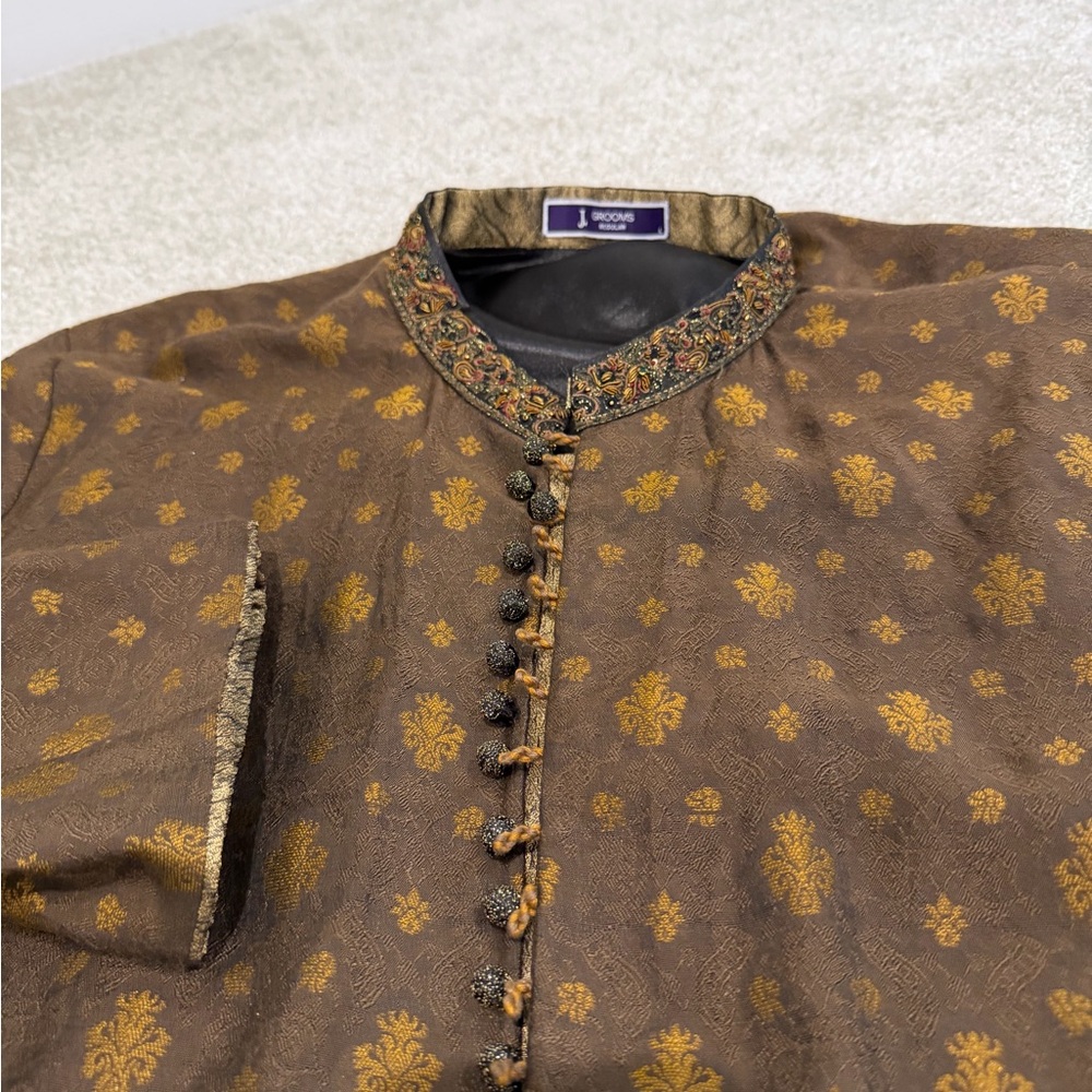 Elegant Brown and Gold Men's Kurta